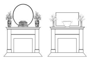 mantel with vase and decor